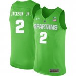 Men Jaren Jackson Jr. Michigan State Spartans #2 Nike NCAA Green Authentic College Stitched Basketball Jersey HF50I04BW
